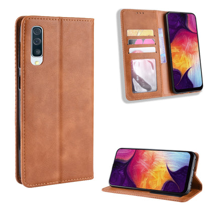 Vintage Style PU Leather Wallet Mobile Phone Shell for Samsung Galaxy A50 / A50s / A30s