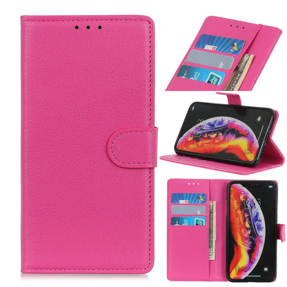 Litchi Skin Leather Wallet Case for Samsung Galaxy A40