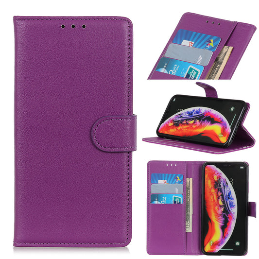 Litchi Skin Leather Wallet Case for Samsung Galaxy A40