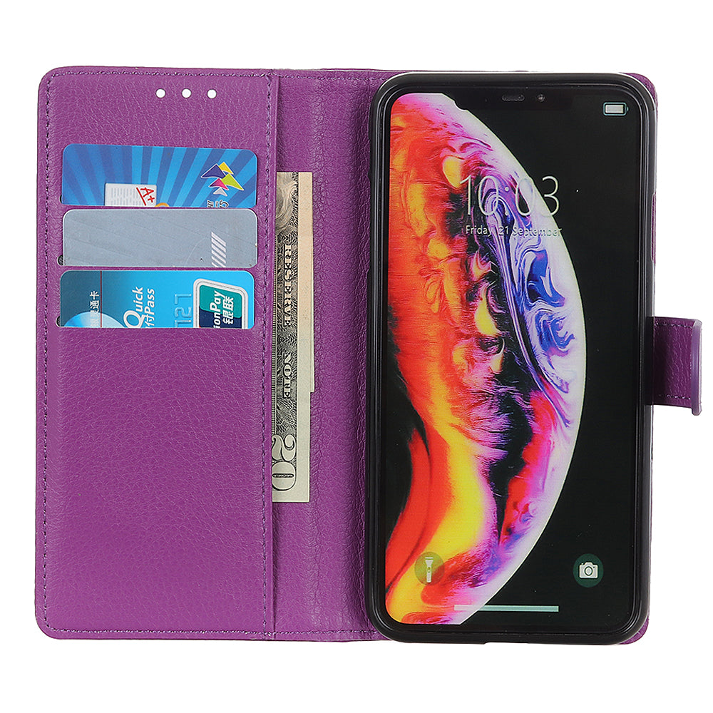Litchi Skin Leather Wallet Case for Samsung Galaxy A40