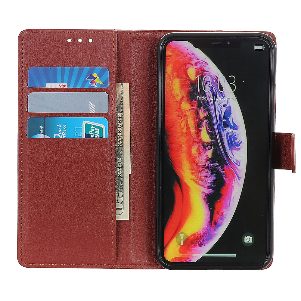 Litchi Skin Leather Wallet Case for Samsung Galaxy A40