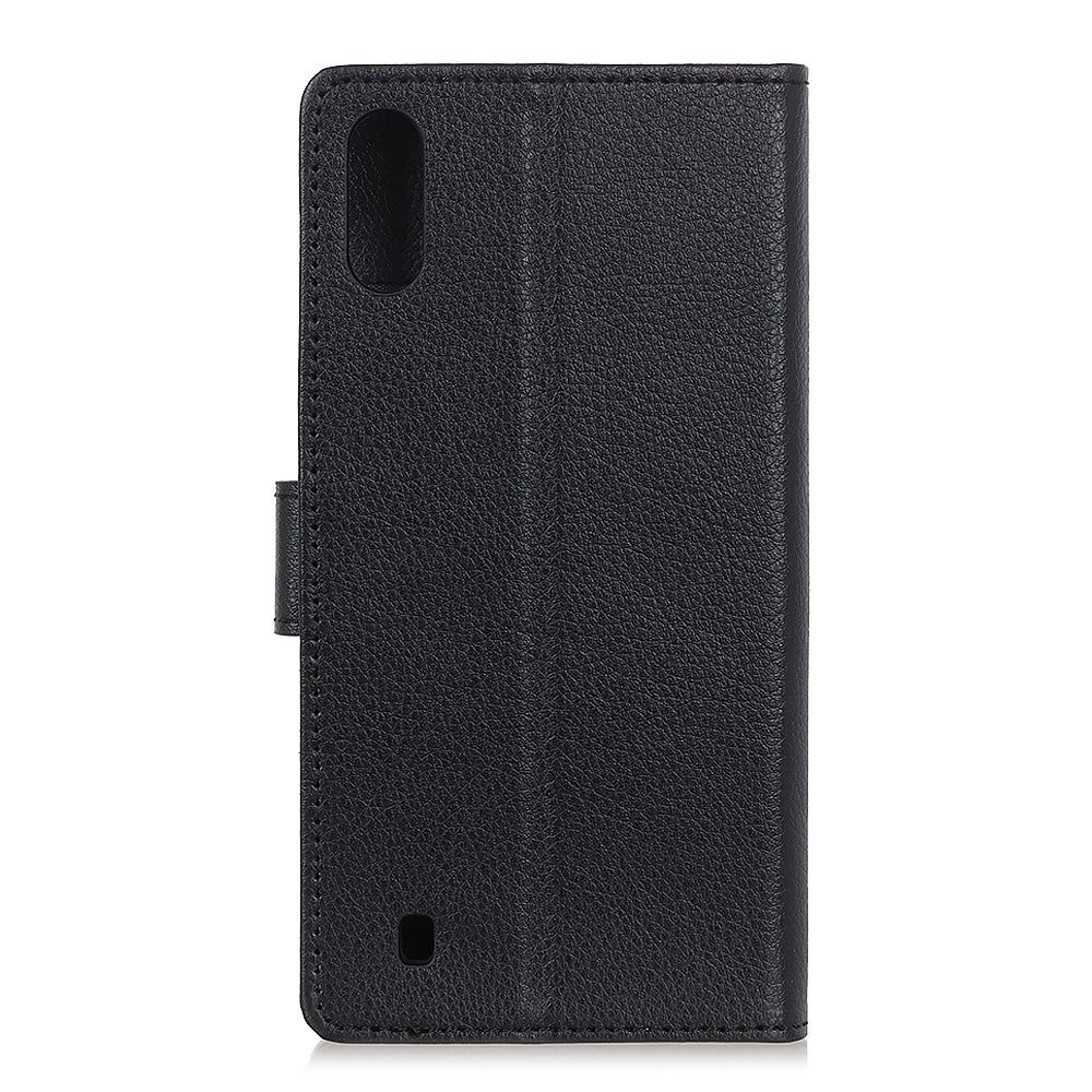 Litchi Texture Wallet Stand Leather Mobile Phone Cover for Samsung Galaxy A10
