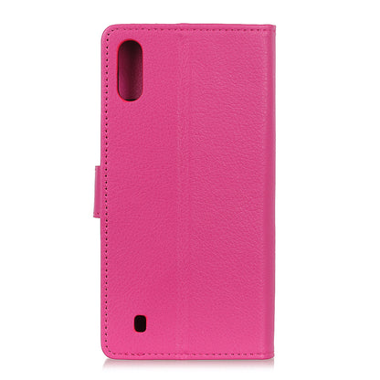 Litchi Texture Wallet Stand Leather Mobile Phone Cover for Samsung Galaxy A10