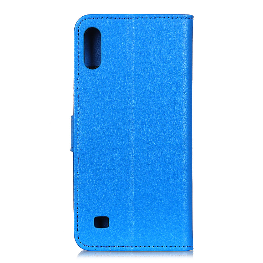 Litchi Texture Wallet Stand Leather Mobile Phone Cover for Samsung Galaxy A10