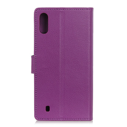 Litchi Texture Wallet Stand Leather Mobile Phone Cover for Samsung Galaxy A10
