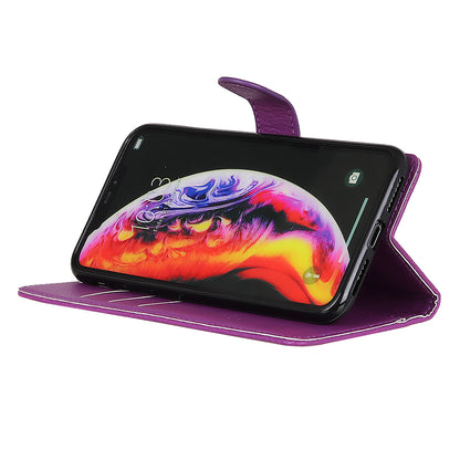 Litchi Texture Wallet Stand Leather Mobile Phone Cover for Samsung Galaxy A10