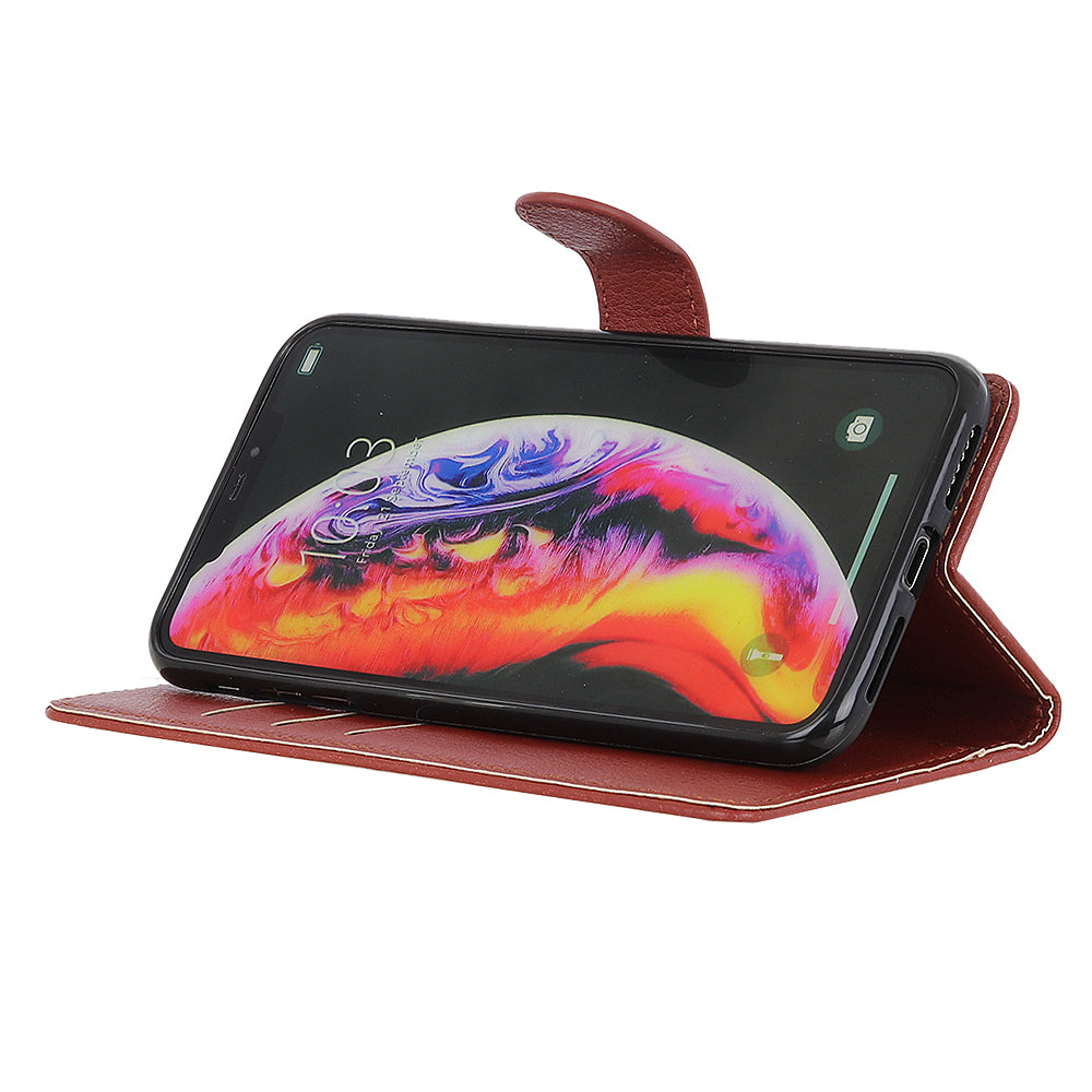 Litchi Texture Wallet Stand Leather Mobile Phone Cover for Samsung Galaxy A10