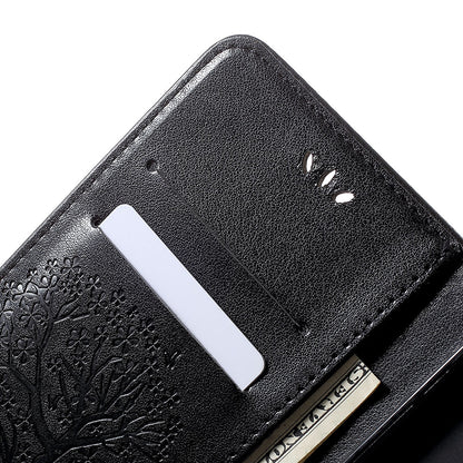 Imprint Tree Owl Wallet Stand Leather Phone Casing for Samsung Galaxy A50 / A50s / A30s