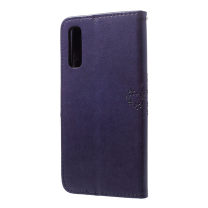 Imprint Tree Owl Wallet Stand Leather Phone Casing for Samsung Galaxy A50 / A50s / A30s
