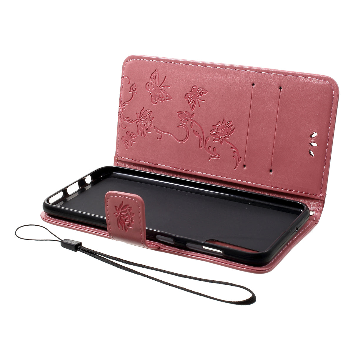 Imprint Butterfly Flowers Leather Wallet Stand Case for Samsung Galaxy A50 / A50s / A30s
