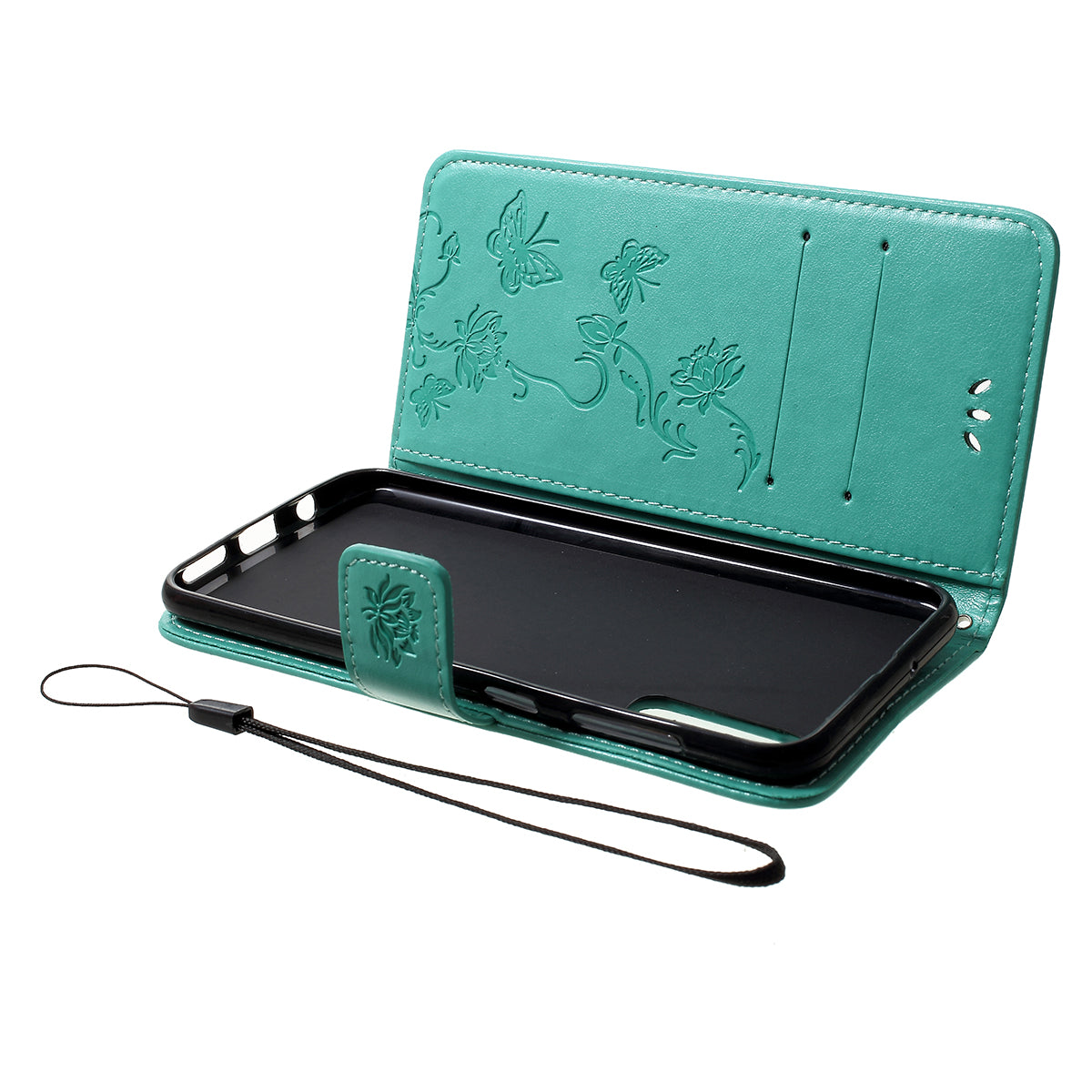 Imprint Butterfly Flowers Leather Wallet Stand Case for Samsung Galaxy A50 / A50s / A30s