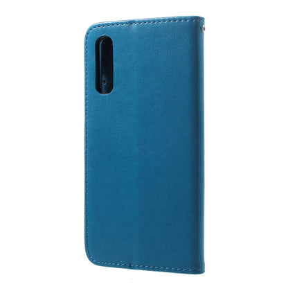 Imprint Butterfly Flowers Leather Wallet Stand Case for Samsung Galaxy A50 / A50s / A30s