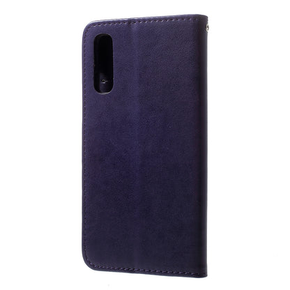 Imprint Butterfly Flowers Leather Wallet Stand Case for Samsung Galaxy A50 / A50s / A30s