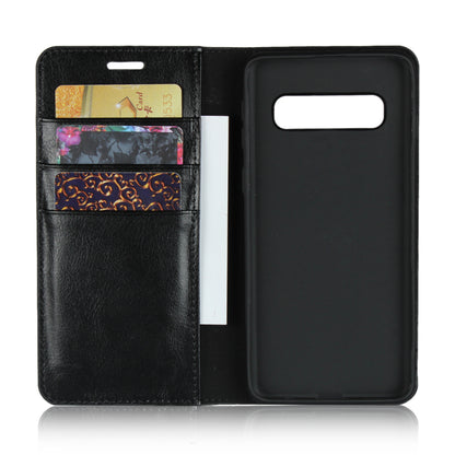 Crazy Horse Genuine Leather Wallet Stand Phone Shell for Samsung Galaxy S10
