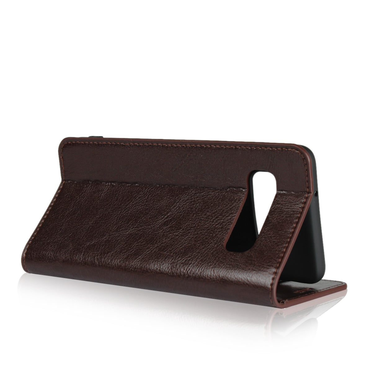 Crazy Horse Genuine Leather Wallet Stand Phone Shell for Samsung Galaxy S10