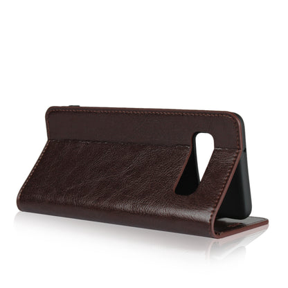 Crazy Horse Genuine Leather Wallet Stand Phone Shell for Samsung Galaxy S10