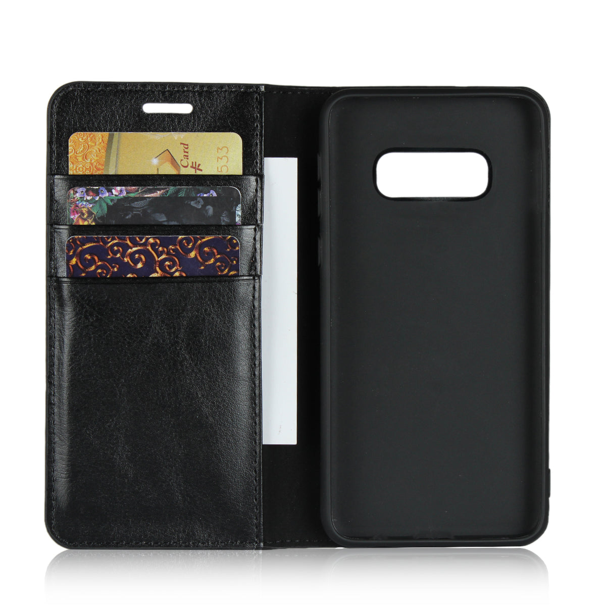 Crazy Horse Genuine Leather Wallet Phone Cover for Samsung Galaxy S10e