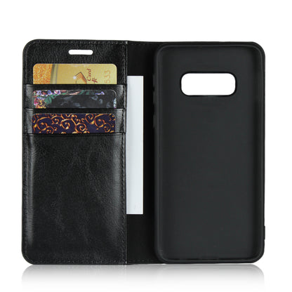 Crazy Horse Genuine Leather Wallet Phone Cover for Samsung Galaxy S10e