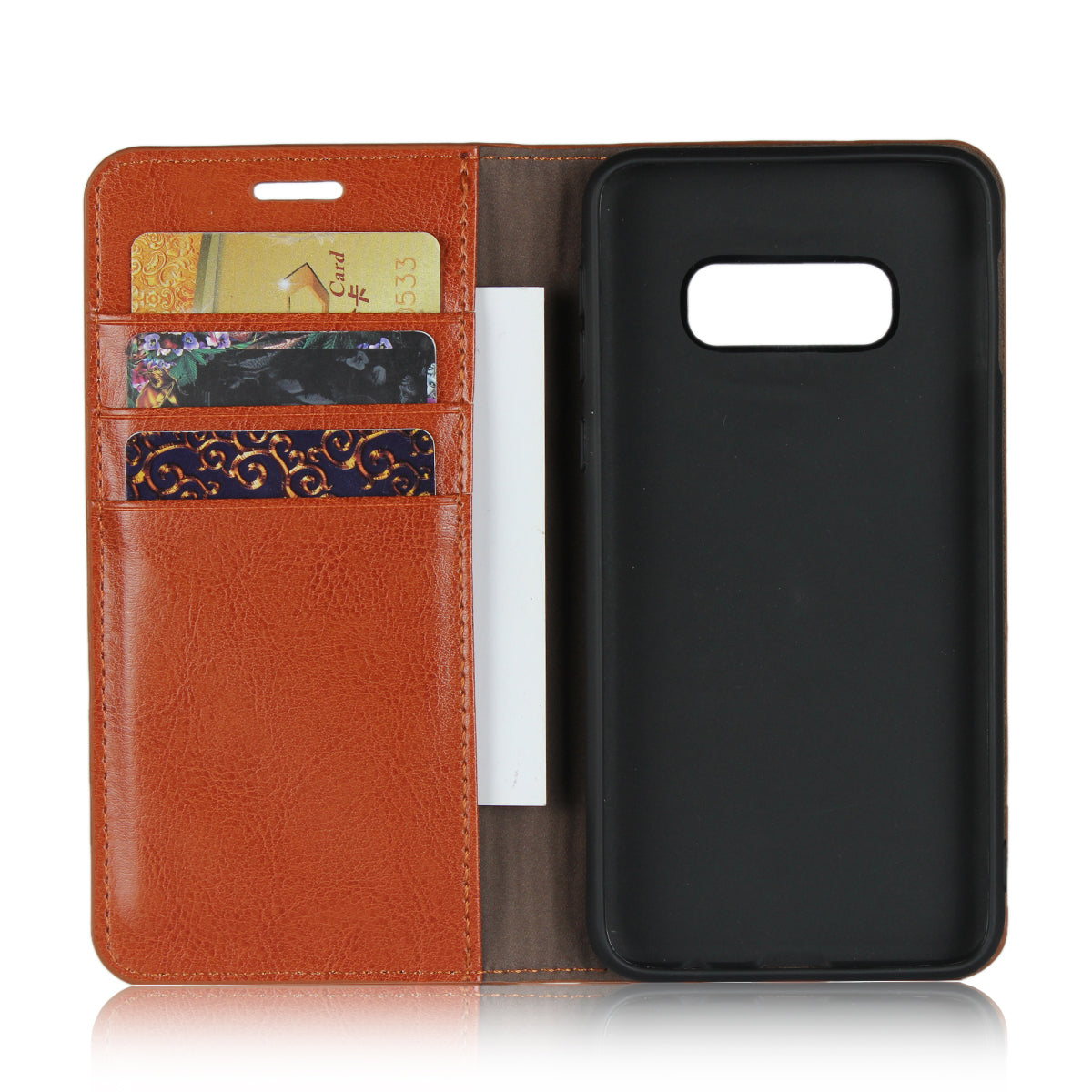 Crazy Horse Genuine Leather Wallet Phone Cover for Samsung Galaxy S10e