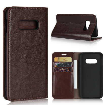 Crazy Horse Genuine Leather Wallet Phone Cover for Samsung Galaxy S10e