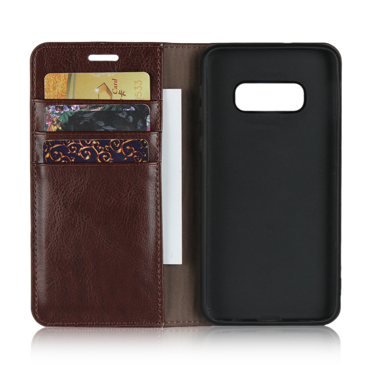 Crazy Horse Genuine Leather Wallet Phone Cover for Samsung Galaxy S10e