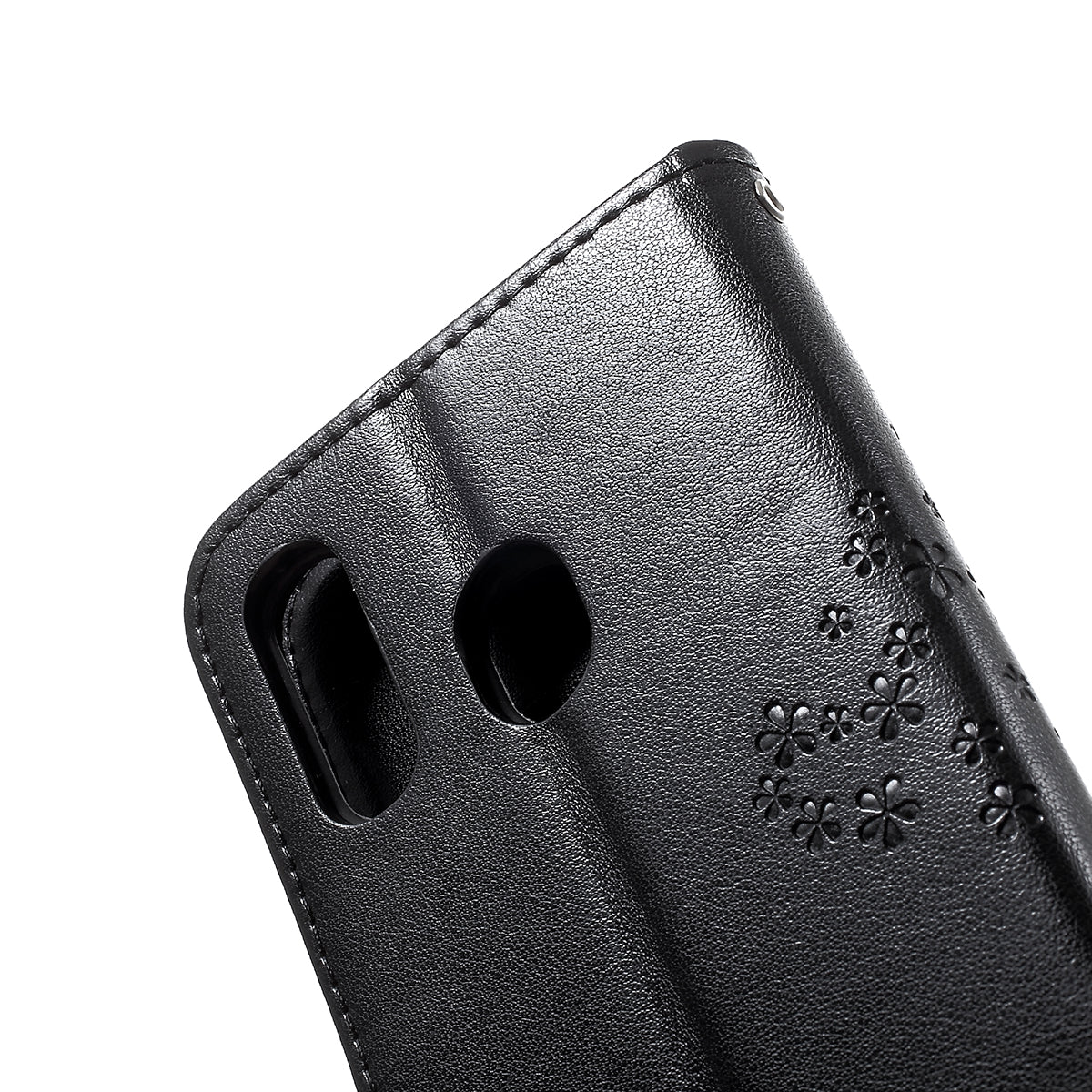 Imprint Tree Owl Leather Wallet Case for Samsung Galaxy A40
