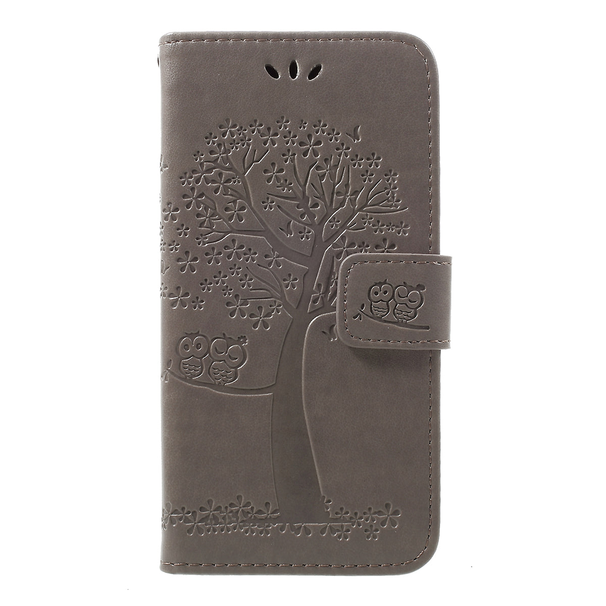 Imprint Tree Owl Leather Wallet Case for Samsung Galaxy A40