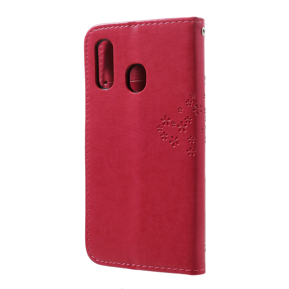 Imprint Tree Owl Leather Wallet Case for Samsung Galaxy A40