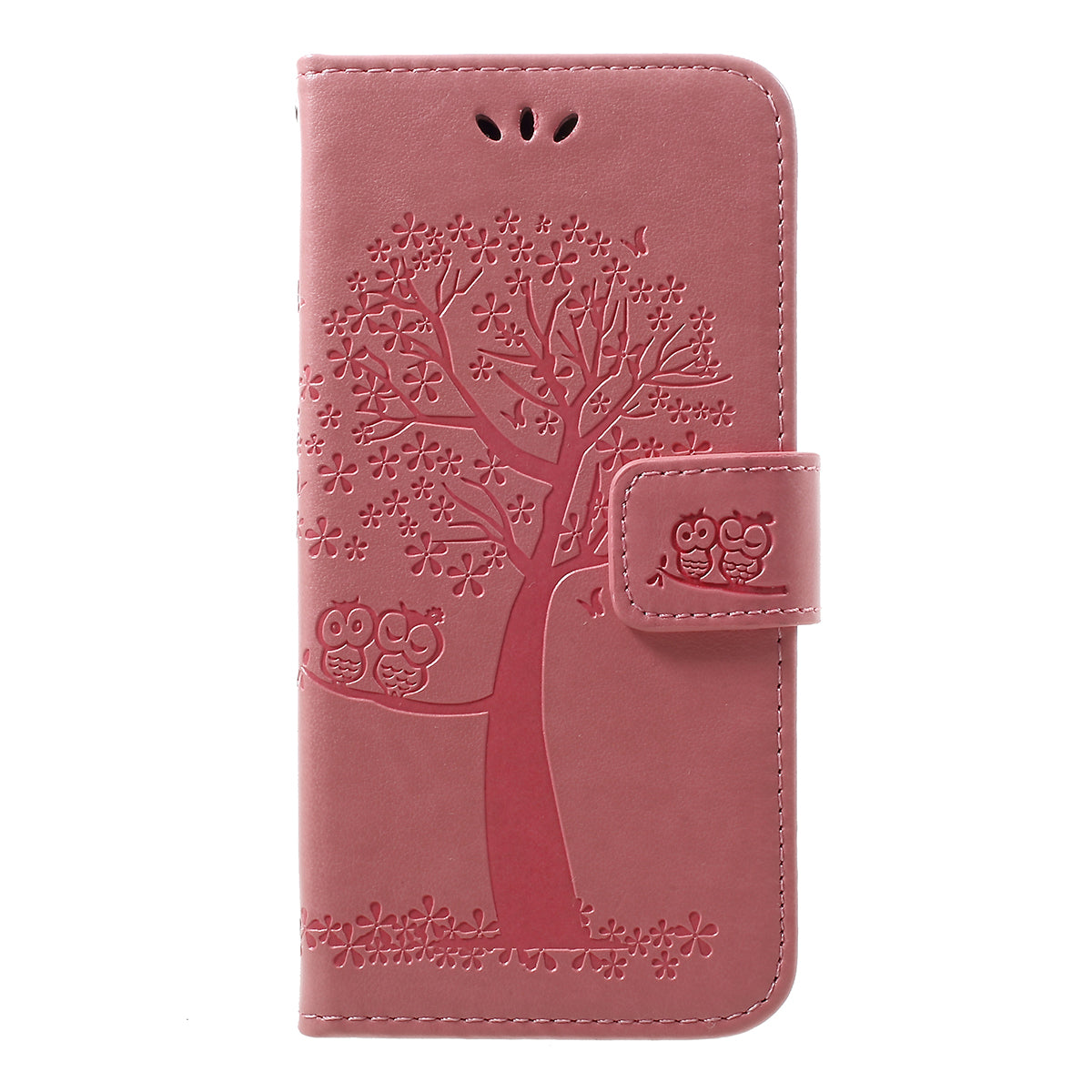 Imprint Tree Owl Leather Wallet Case for Samsung Galaxy A40