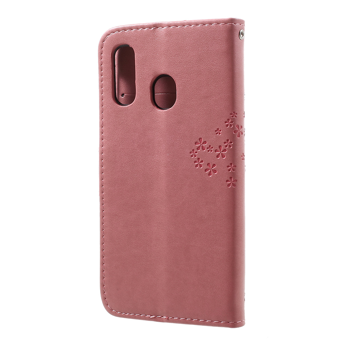 Imprint Tree Owl Leather Wallet Case for Samsung Galaxy A40