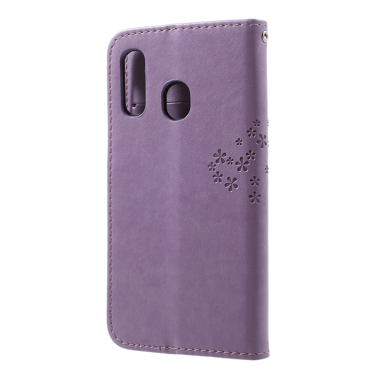 Imprint Tree Owl Leather Wallet Case for Samsung Galaxy A40