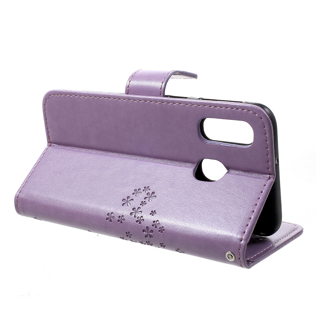 Imprint Tree Owl Leather Wallet Case for Samsung Galaxy A40