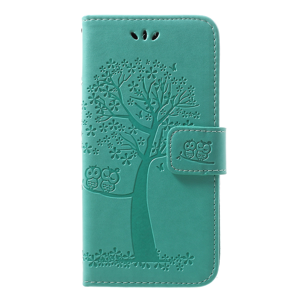 Imprint Tree Owl Leather Wallet Case for Samsung Galaxy A40