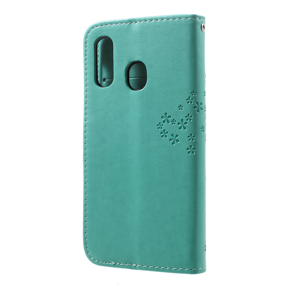 Imprint Tree Owl Leather Wallet Case for Samsung Galaxy A40