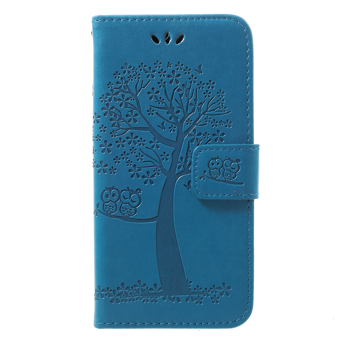 Imprint Tree Owl Leather Wallet Case for Samsung Galaxy A40