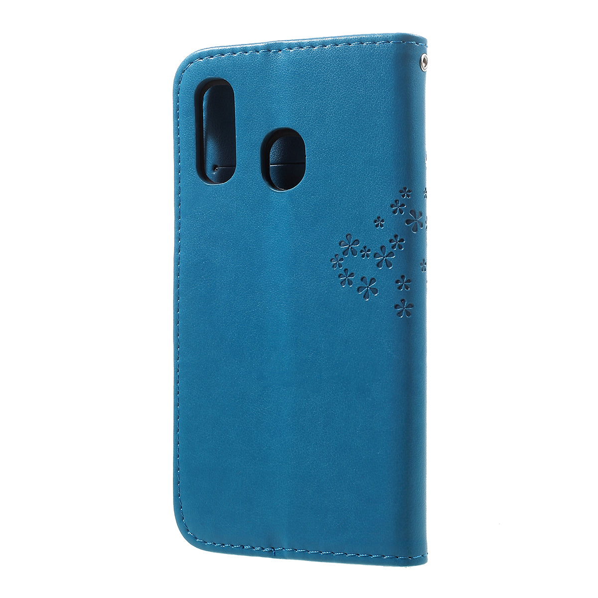 Imprint Tree Owl Leather Wallet Case for Samsung Galaxy A40
