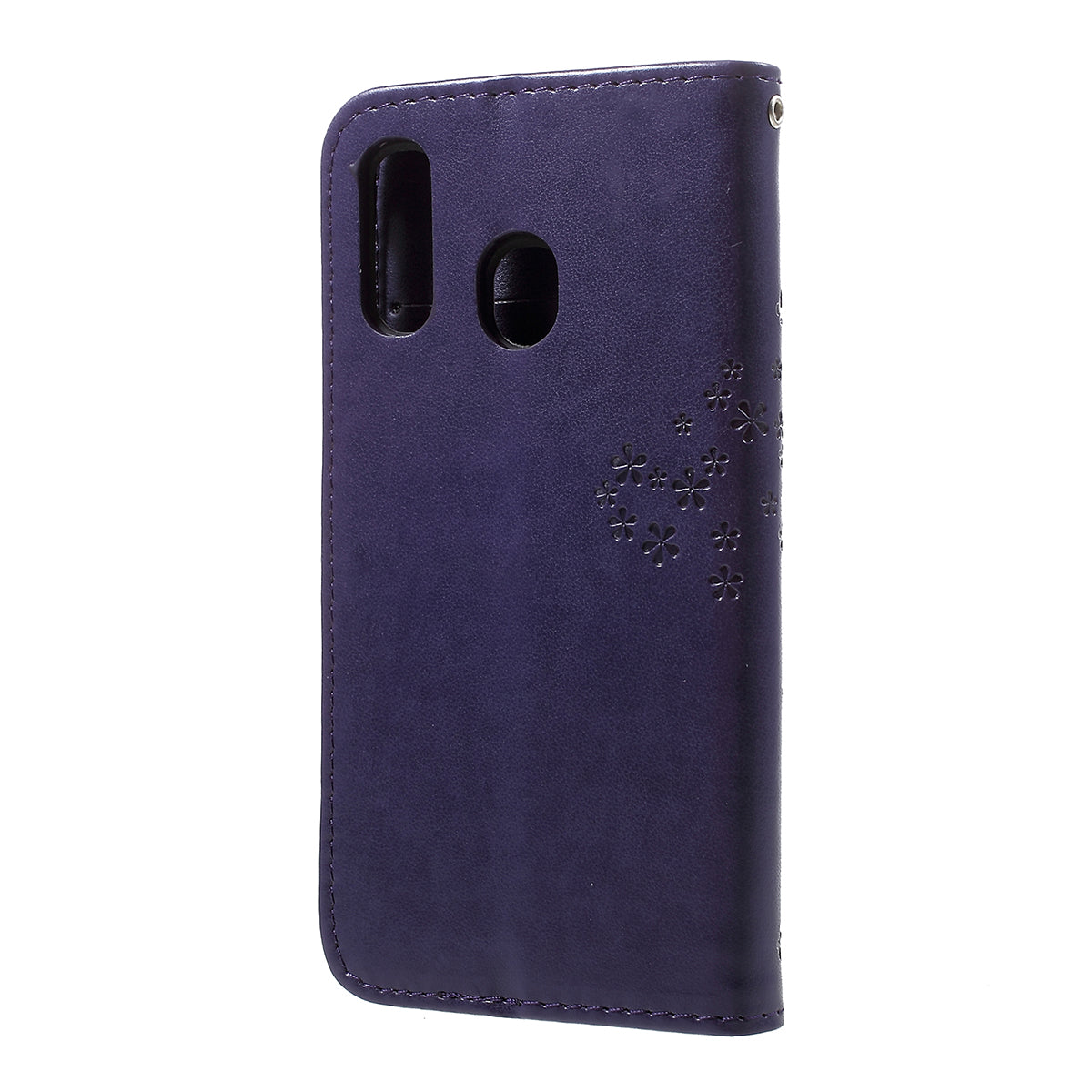 Imprint Tree Owl Leather Wallet Case for Samsung Galaxy A40