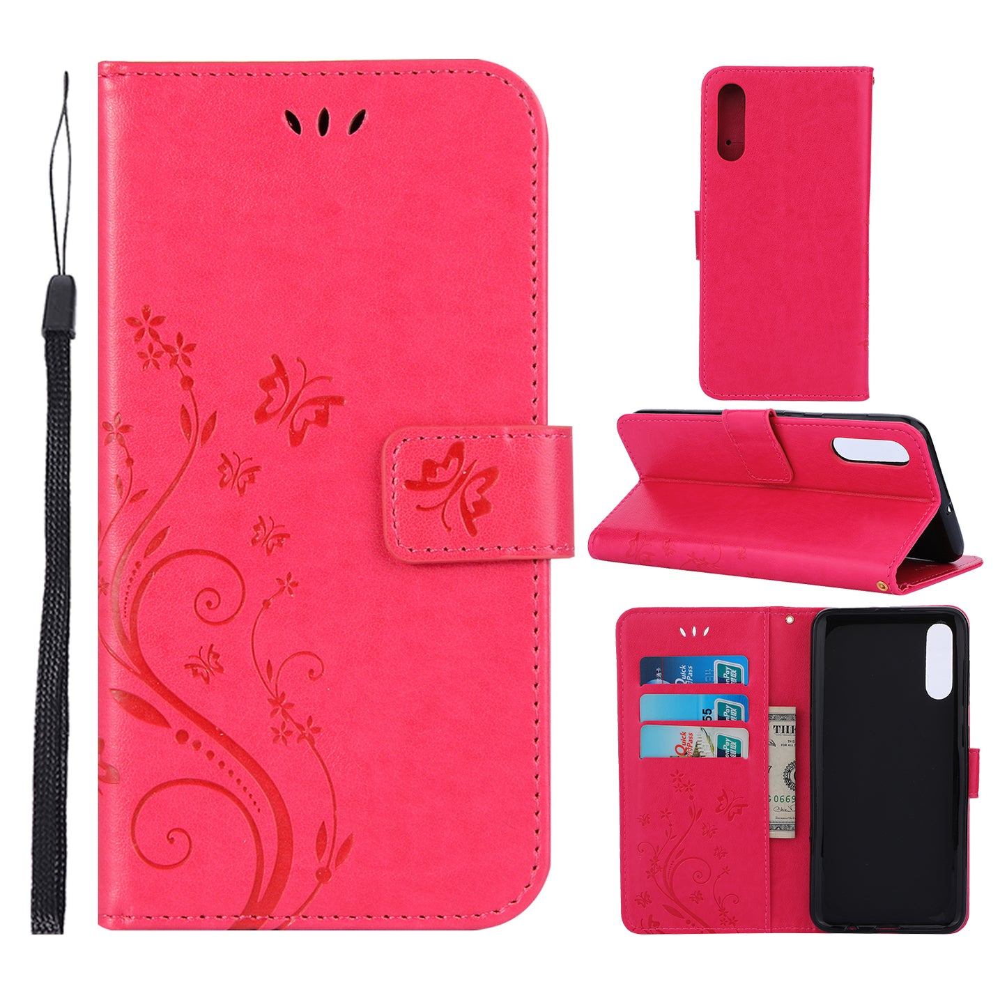 Imprint Butterfly Flower Leather Wallet Case for Samsung Galaxy A50 / A50s / A30s