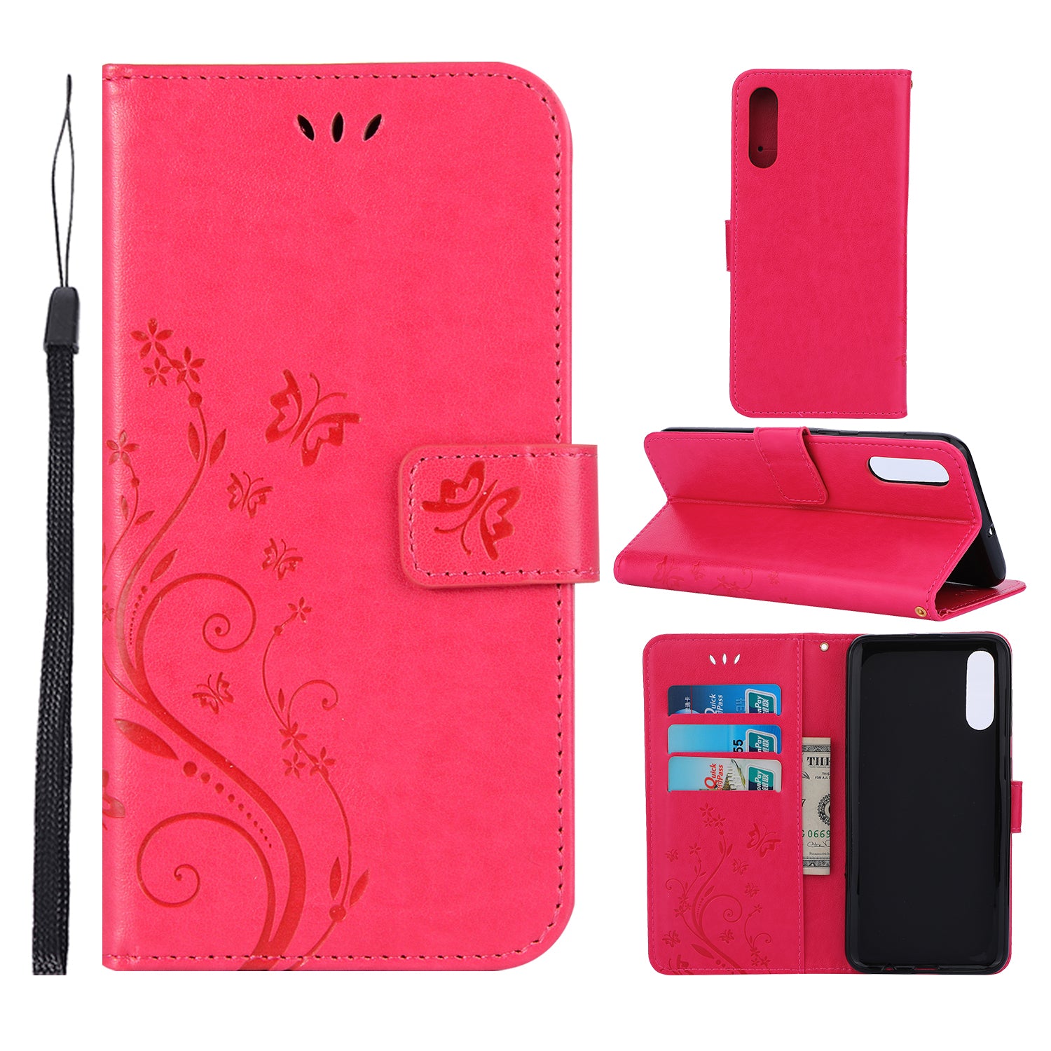 Imprint Butterfly Flower Leather Wallet Case for Samsung Galaxy A50 / A50s / A30s