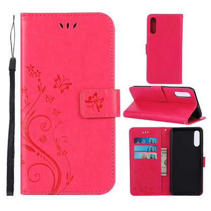 Imprint Butterfly Flower Leather Wallet Case for Samsung Galaxy A50 / A50s / A30s