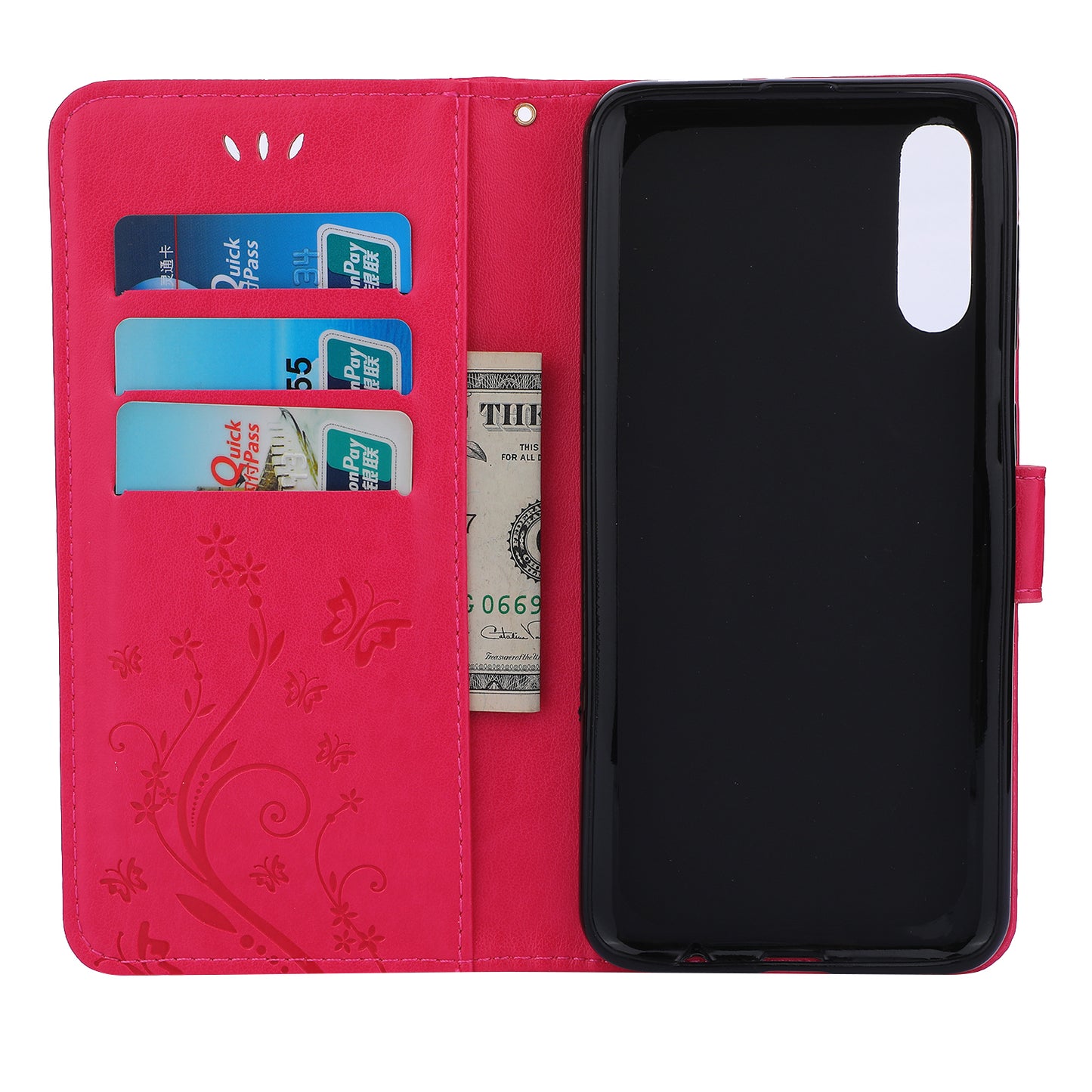 Imprint Butterfly Flower Leather Wallet Case for Samsung Galaxy A50 / A50s / A30s
