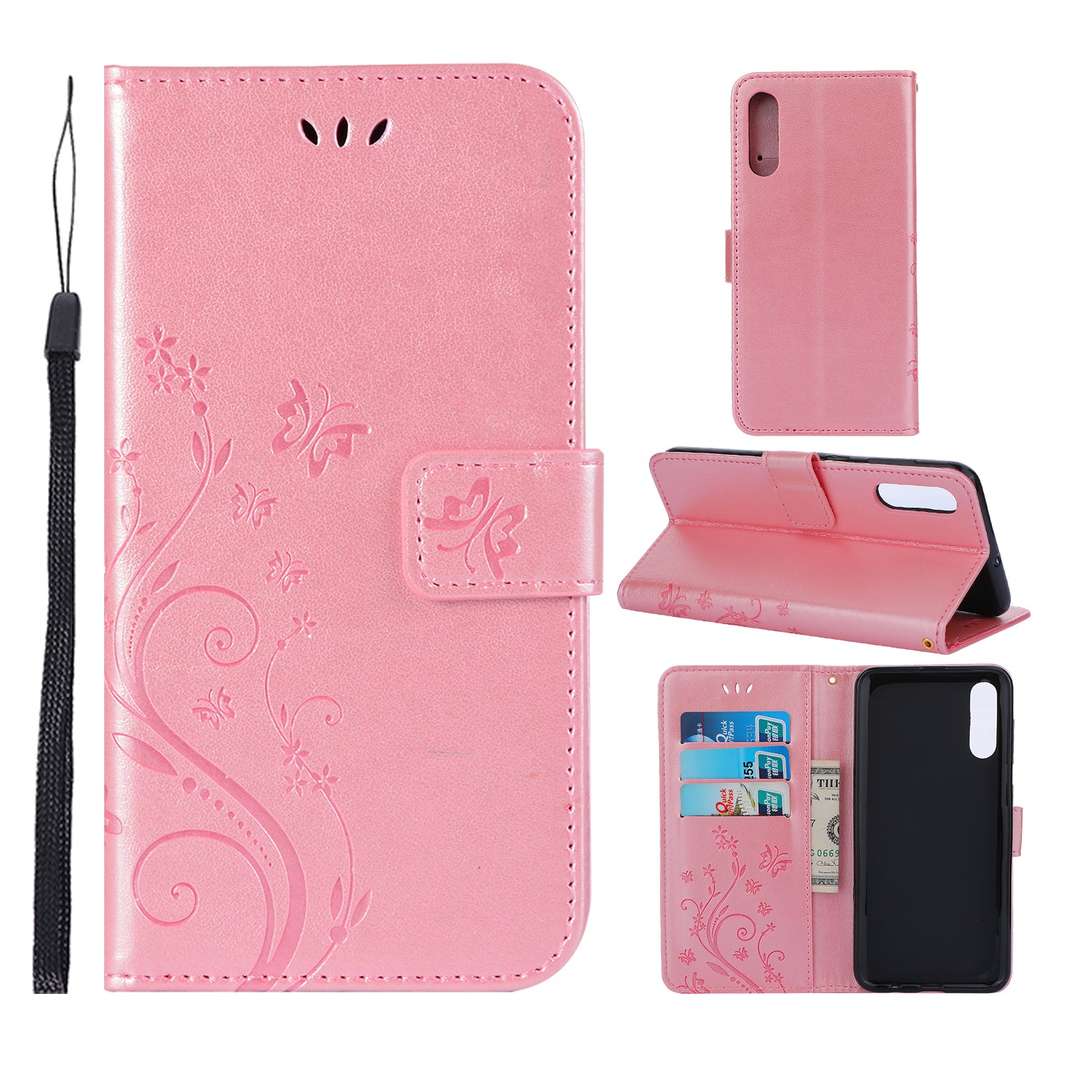 Imprint Butterfly Flower Leather Wallet Case for Samsung Galaxy A50 / A50s / A30s