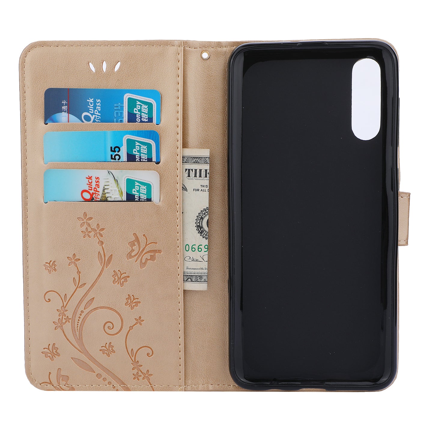 Imprint Butterfly Flower Leather Wallet Case for Samsung Galaxy A50 / A50s / A30s
