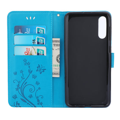 Imprint Butterfly Flower Leather Wallet Case for Samsung Galaxy A50 / A50s / A30s