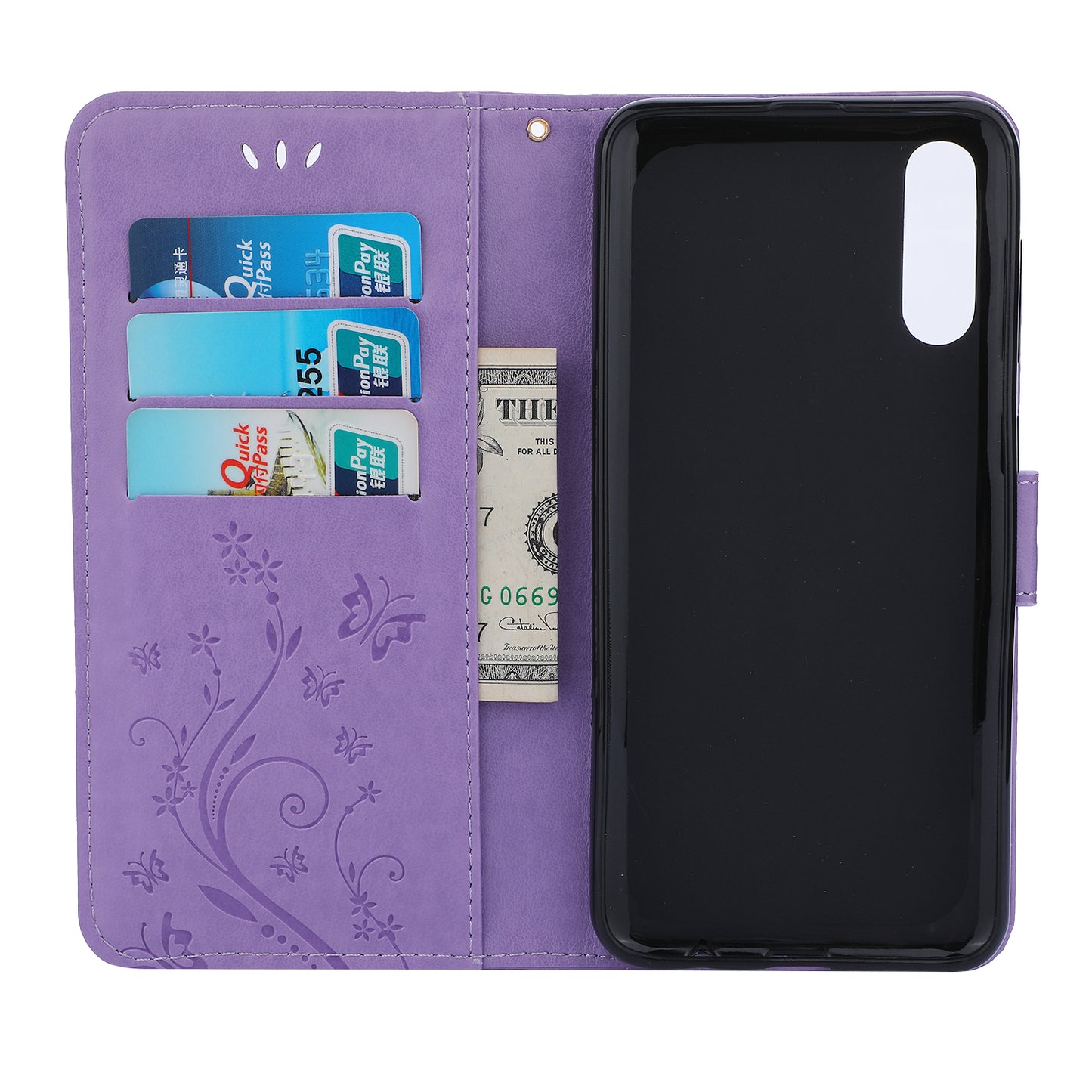 Imprint Butterfly Flower Leather Wallet Case for Samsung Galaxy A50 / A50s / A30s