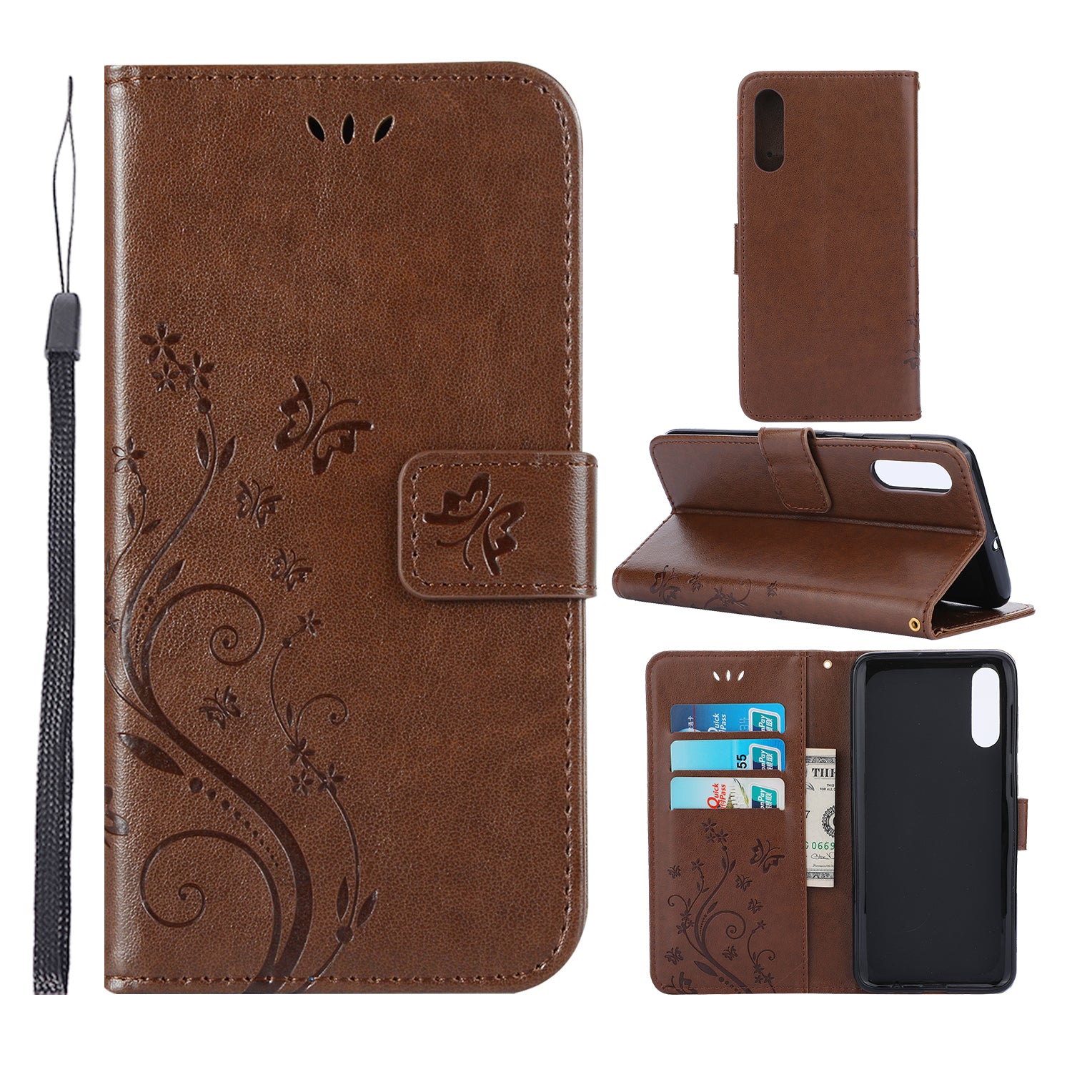 Imprint Butterfly Flower Leather Wallet Case for Samsung Galaxy A50 / A50s / A30s