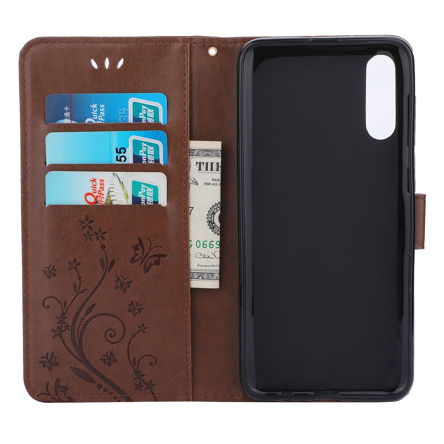 Imprint Butterfly Flower Leather Wallet Case for Samsung Galaxy A50 / A50s / A30s