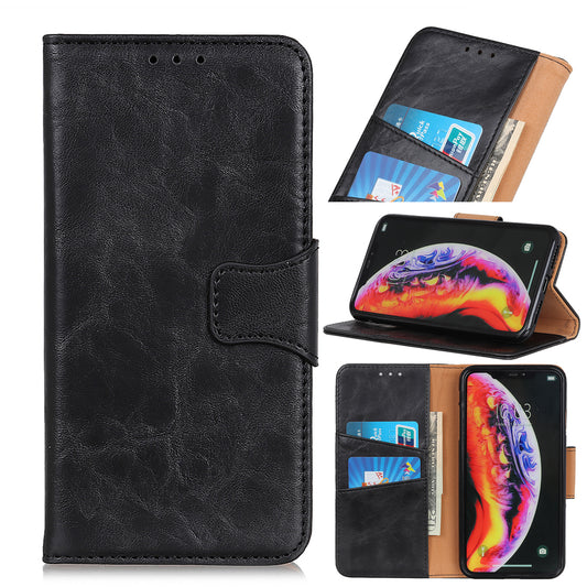 Crazy Horse Magnetic Stand Wallet Split Leather Protective Case for Samsung Galaxy A50 / A50s / A30s