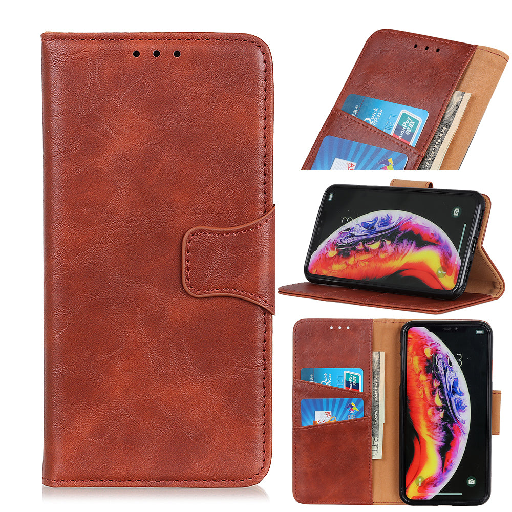 Crazy Horse Magnetic Stand Wallet Split Leather Protective Case for Samsung Galaxy A50 / A50s / A30s