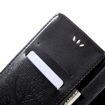 For Samsung Galaxy A70 Imprint Tree Owl Leather Wallet Stand Mobile Cover